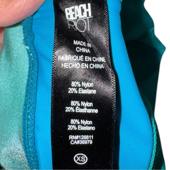 Beach Riot Gwynn Color Block Teal Blue Racerback Activewear Sports Bra Size XS - Picture 4 of 6